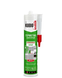 Герметик KUDO KSK-121 силиконовый санитарный белый 280мл (12шт) - фото 10996
