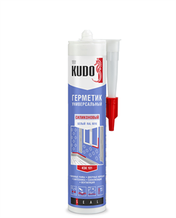 Герметик KUDO KSK-101 силиконовый универсальный белый 280мл (12шт) - фото 10998