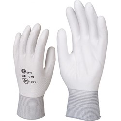 Перчатки нейлоновые с полиуретановым покрытием (белые)
