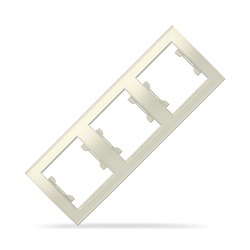 Рамка трехместная горизонтальная  UNIVersal  серия  Бриллиант ,  слоновая кость  (ivory), (еврослот) - фото 28234
