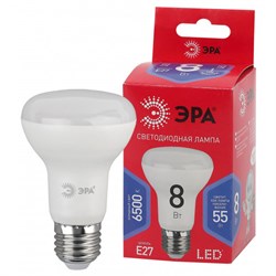 Лампа светодиодная ЭРА LED R63-8w-865-E27 R 6500К - фото 29416