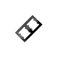Рамка двухместная горизонтальная  UNIVersal  серия  Бриллиант  черная (еврослот) - фото 33675