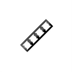 Рамка четырехместная горизонтальная  UNIVersal  серия  Бриллиант  черная (еврослот) - фото 33677