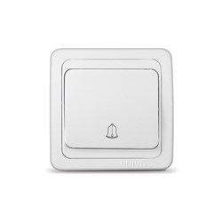 Кнопка звонка с символом  UNIVersal  серия  Валери , с/у, 10А, 220В, белая (еврослот) (E1432, E1433) - фото 33690