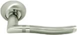 Ручка дверная Rucetti RAP 3 SN/CP-IND,цвет-бел.никель/хром - фото 35690