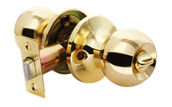 Ручка дверная(шар) Rucetti HK-01 WC PG ,комплект с механизмом фиксатор WC.золото - фото 36050