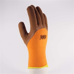 Перчатки оранжево- коричневые с пальчиком (облив толстый) - фото 36592