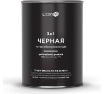 Грунт-эмаль Elcon по ржавчине 3 в 1 матовая черная 0,8 кг (12шт) - фото 37658