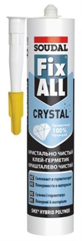 Клей-герметик SOUDAL Fix ALL CRYSTAL 290мл(12шт/уп) - фото 37964