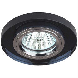 Светильник DK 7 CH/BK ЭРА декор стекло MR16, 12V/220V.50W, круглое хром/черный - фото 38408