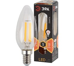 Лампа светодиодная  ЭРА F-LED B35-5w-827-E14 - фото 38602