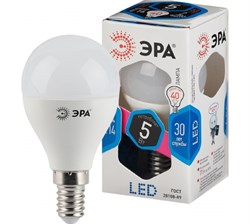 Лампа светодиодная  ЭРА 360-LED P45-5w-840-E14 - фото 38606