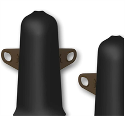 Угол наружный (внешний) с крепежом для плинтуса 70мм  Деконика  Черный 007 - фото 38994