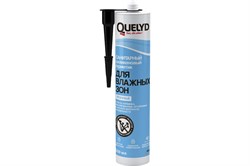 Герметик QUELYD санитарный силиконовый  для Влажных зон прозрачный, 300 мл(24шт/уп) - фото 38999