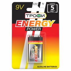 Элемент питания Трофи 6LR61-1BL ENERGY POWER Alkaline (1шт/уп) - фото 39547