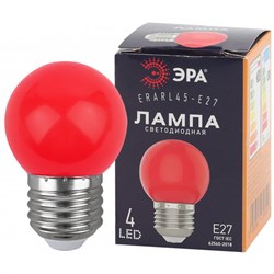 Лампочка светодиодная ЭРА STD ERABL45-E27 E27 / E27 1Вт шар красный для белт-лайт - фото 39575