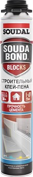 Клей-пена  SOUDAL SOUDABOND BLOCRS GUN Grey 750 мл (12шт/уп) всесезонная - фото 42661