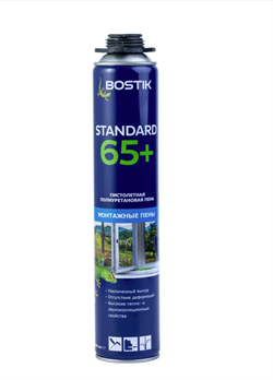 Пена профессиональная BOSTIK Standart 65+полиуретановая,летняя (+5) 850мл (12шт) - фото 43776