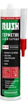 Герметик RUSH RSK-120 силиконовый санитарный, прозрачный 240 мл (12шт) - фото 43832