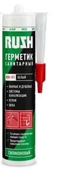 Герметик RUSH RSK-121 силиконовый санитарный, белый 240 мл (12шт) - фото 43833