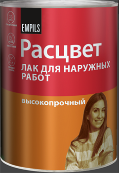 Лак  РАСЦВЕТ  для наружних работ алкидный 0.8 кг/0,8л(14шт/уп) - фото 44050
