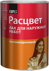 Лак  РАСЦВЕТ  для наружних работ алкидный 0.7 кг/0,8л(14шт/уп) - фото 44056