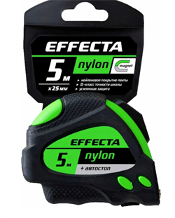 Рулетка   5мх25мм Fomeron  Effecta Nylon   с магнитом, автостопом, лентой нейлон (12шт/уп) - фото 44100