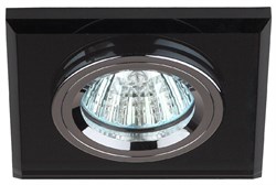 Светильник DK 8 CH/BK ЭРА декор стекло MR16, 12V/220V.50W, квадрат хром/черный