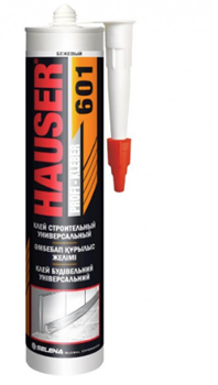 Клей монтажный  HAUSER №601 универсальный каучуковый строительный бежевый 260 мл (12шт) - фото 44627