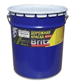 Краска Бордюрная АК-511 Б BRITZ  белая 25 кг ГОСТ Р 52575-2006 - фото 47108
