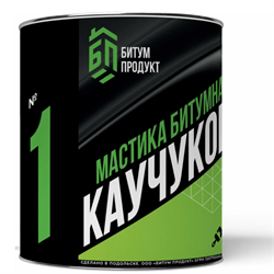 Мастика Битумно-каучуковая БИТУМ ПРОДУКТ 2,0кг банка (уп 6) - фото 47510
