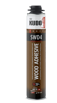 Клей-пена KUDO PRO конструкционный полиуретановый для деревянных конструкций  1000мл(12шт) - фото 48251