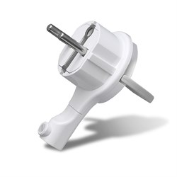 Вилка-невидимка  UNIVersal  с/з белая 16А 250В (еврослот) - фото 48302