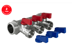 Коллектор с отсекающими кранами 1 х 2 выхода 3/4  под «ЕВРОКОНУС» нар. VALFEX (30/2) К ПОД ЗАКАЗ - фото 52045