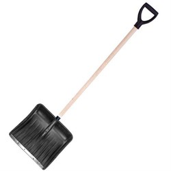 Лопата снеговая  495х400мм,№1 пластмассовая с оц.планкой ,ф32 с д/ч в/с и ручкой - фото 52187