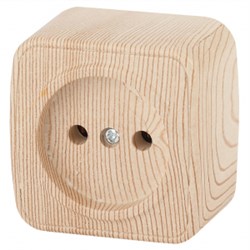 3-201-11 Intro Розетка 2P, 16А-250В, IP20, ОУ, Polo, сосна  Б0036107