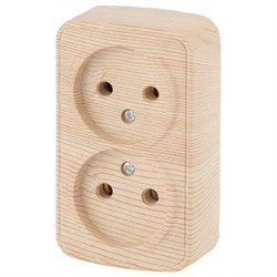 3-203-11 Intro Розетка 2х2P, 16А-250В, IP20, ОУ, Polo, сосна  Б0036109