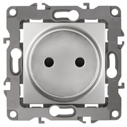 12-2105-03 ЭРА Розетка 2P,16A-250В, IP20, Эра12, алюминий Б0018256