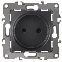 12-2105-05 ЭРА Розетка 2P,16A-250В, IP20, Эра12, антрацит  Б0018258