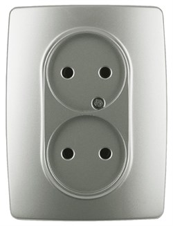 12-2107-15 ЭРА Розетка 2X2P,16A-250В, IP20, Эра12, перламутр  Б0031247