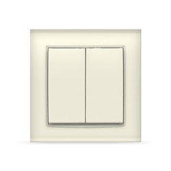 Выключатель двухклавишный "UNIVersal" серия "Бриллиант", с/у, 10А, 220В, "слонов кость", 7948622