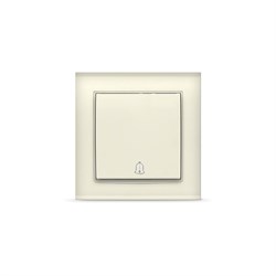 Кнопка звонка с символом "UNIVersal" серия "Бриллиант", с/у, 10А, 220В, "слоновая кость" (ivory), (е 7948653