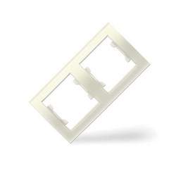 Рамка двухместная вертикальная "UNIVersal" серия "Бриллиант" "слоновая кость" (ivory). (еврослот) 7948677