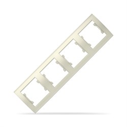 Рамка четырехместная горизонтальная "UNIVersal" серия "Бриллиант", "слоновая кость" (ivory), (евросл 7948721