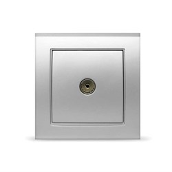 Розетка телевизион. одномест. "UNIVersal"Бриллиант" с/у,тупик,75Ом,ч/д4-2400Мгц,серебр, 7949827