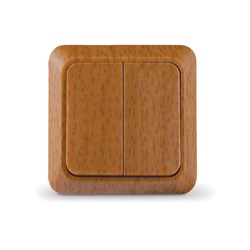 Выключатель двухклавишный "UNIVersal" серия "Олимп", о/у, 10А, 220В, бук (еврослот) 7946727