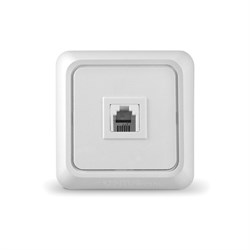 Розетка телефонная одноместная "UNIVersal" серия "Олимп",о/у, 1А, RJ12, белая (еврослот) О0034