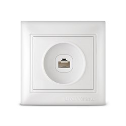 Розетка телефонная одноместная "UNIVersal" серия "Севиль",с/у, 1А, RJ12, белая (еврослот) С0034