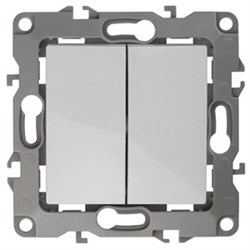 12-1106-01 ЭРА Переключатель двойной,10АХ-250В, Эра12, белый Б0014663