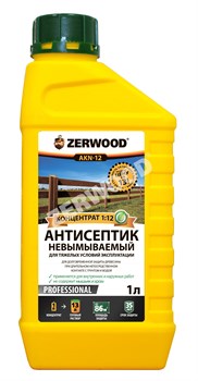 ZERWOOD AKN-12 АНТИСЕПТИК-КОНСЕРВАНТ невымываемый для тяжелых условий, конц. 1:12 1л канистра 1605547530